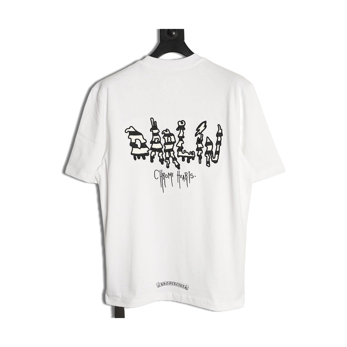 Chrome Hearts white front and back embroidered T-shirt back view