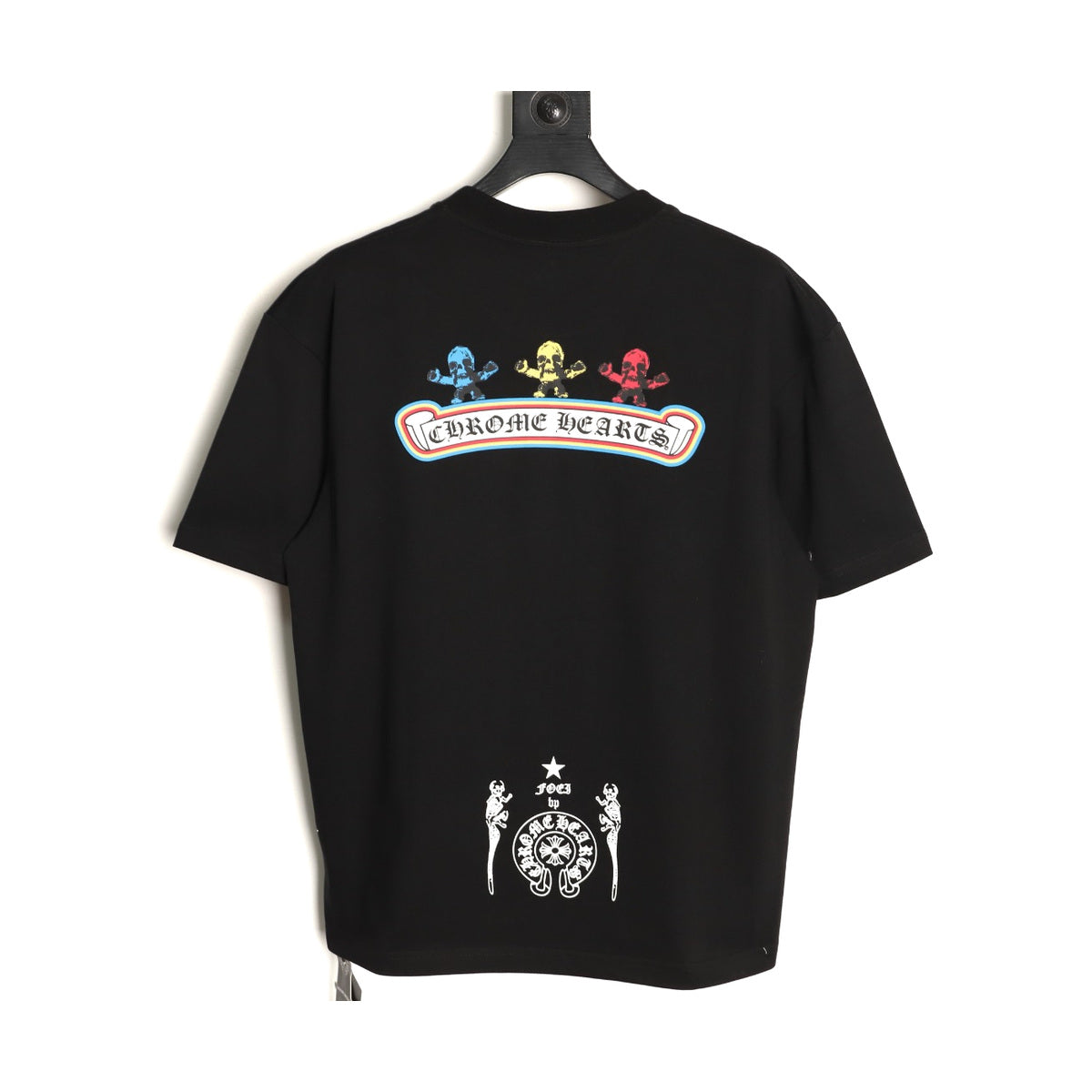 Chrome Hearts black multicolor skull T-shirt back