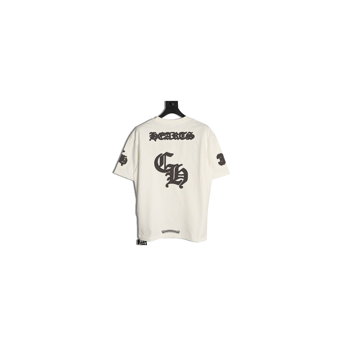Chrome Hearts cream Gothic letter applique T-shirt back