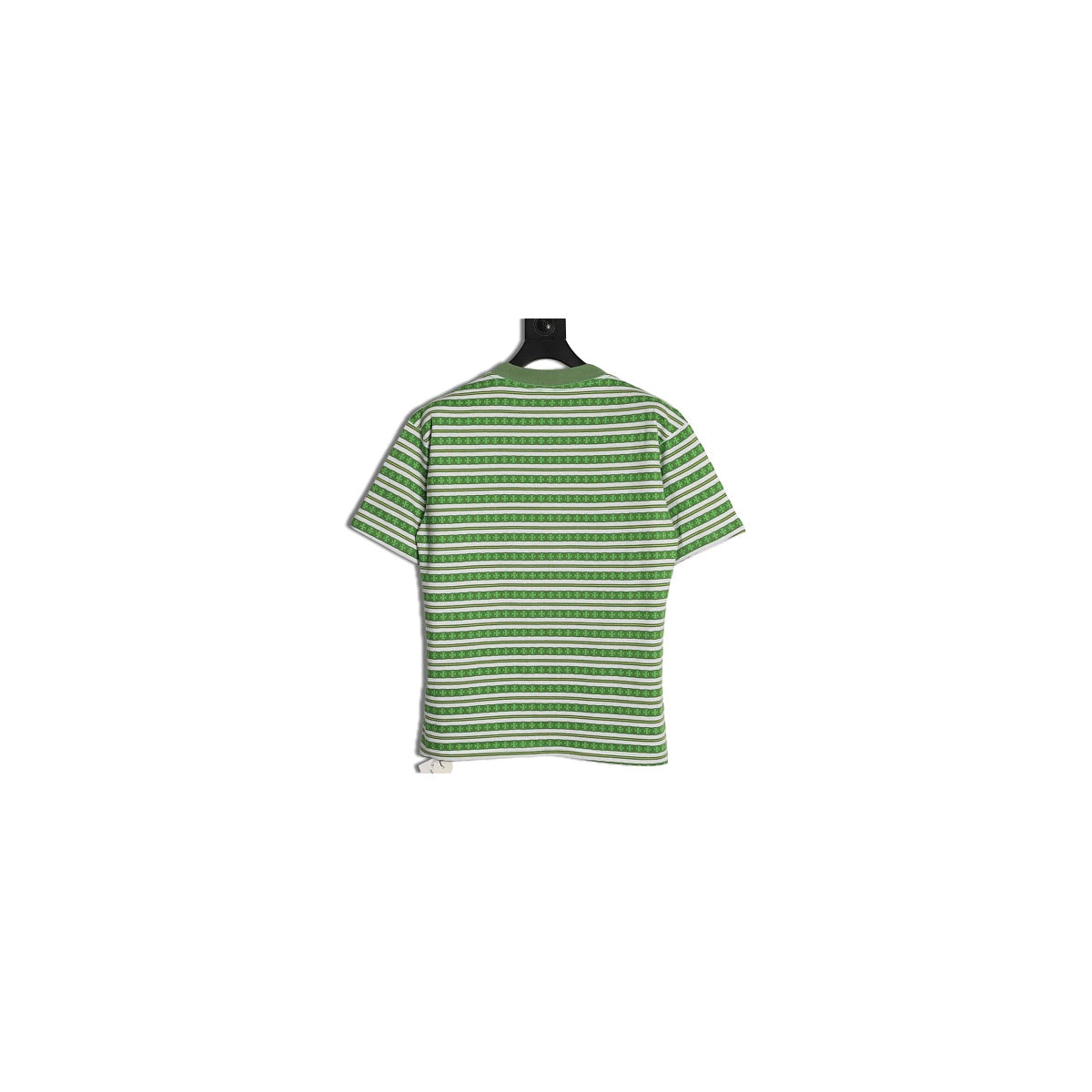 Chrome Hearts green and white monogram stripe T-shirt back