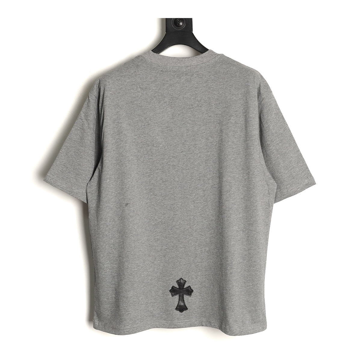 Chrome Hearts gray leather cross pocket T-shirt back