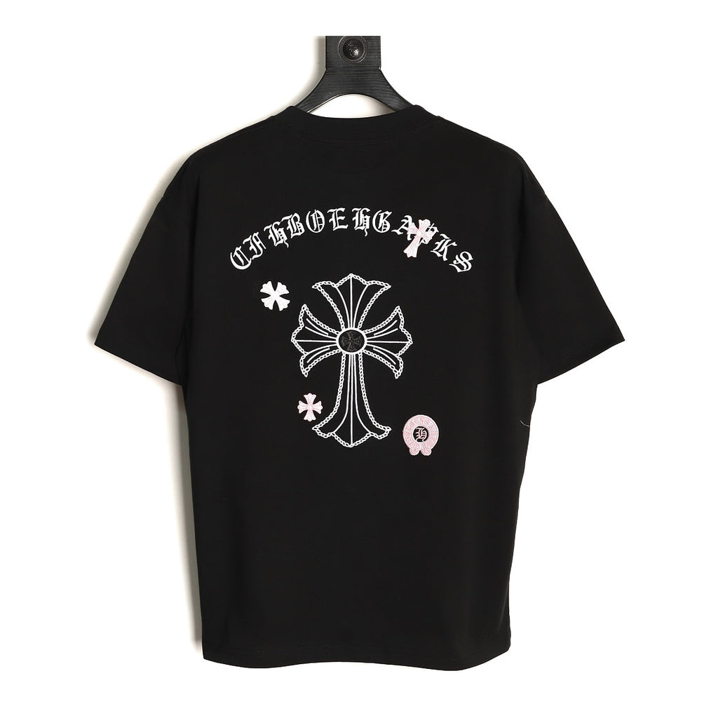 Chrome Hearts black Sanskrit Cross embroidered T-shirt back