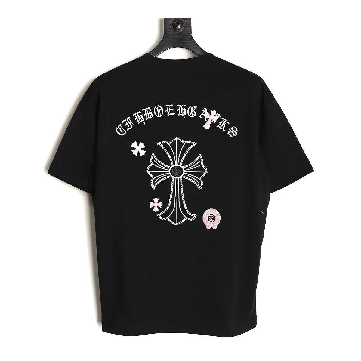 Chrome Hearts black Sanskrit Cross embroidered T-shirt back