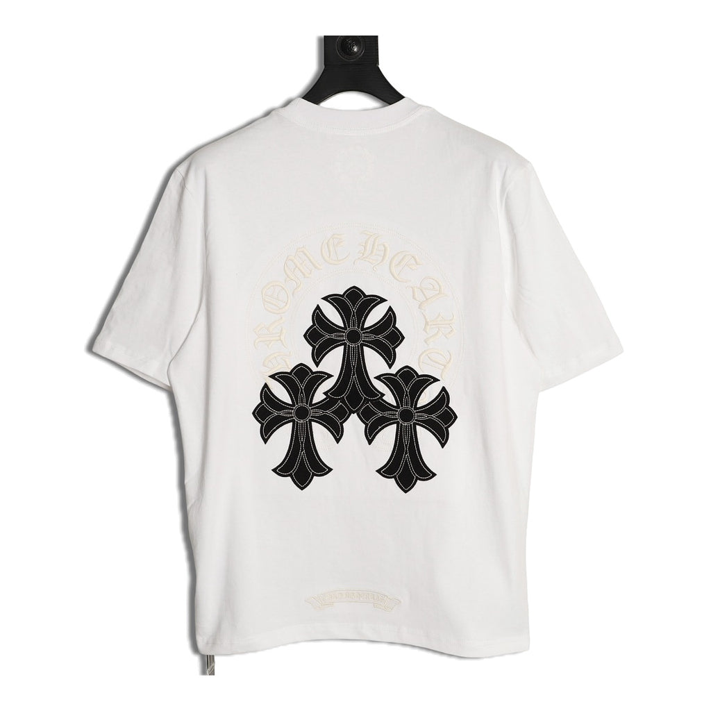 Chrome Hearts white triple cross Gothic T-shirt back