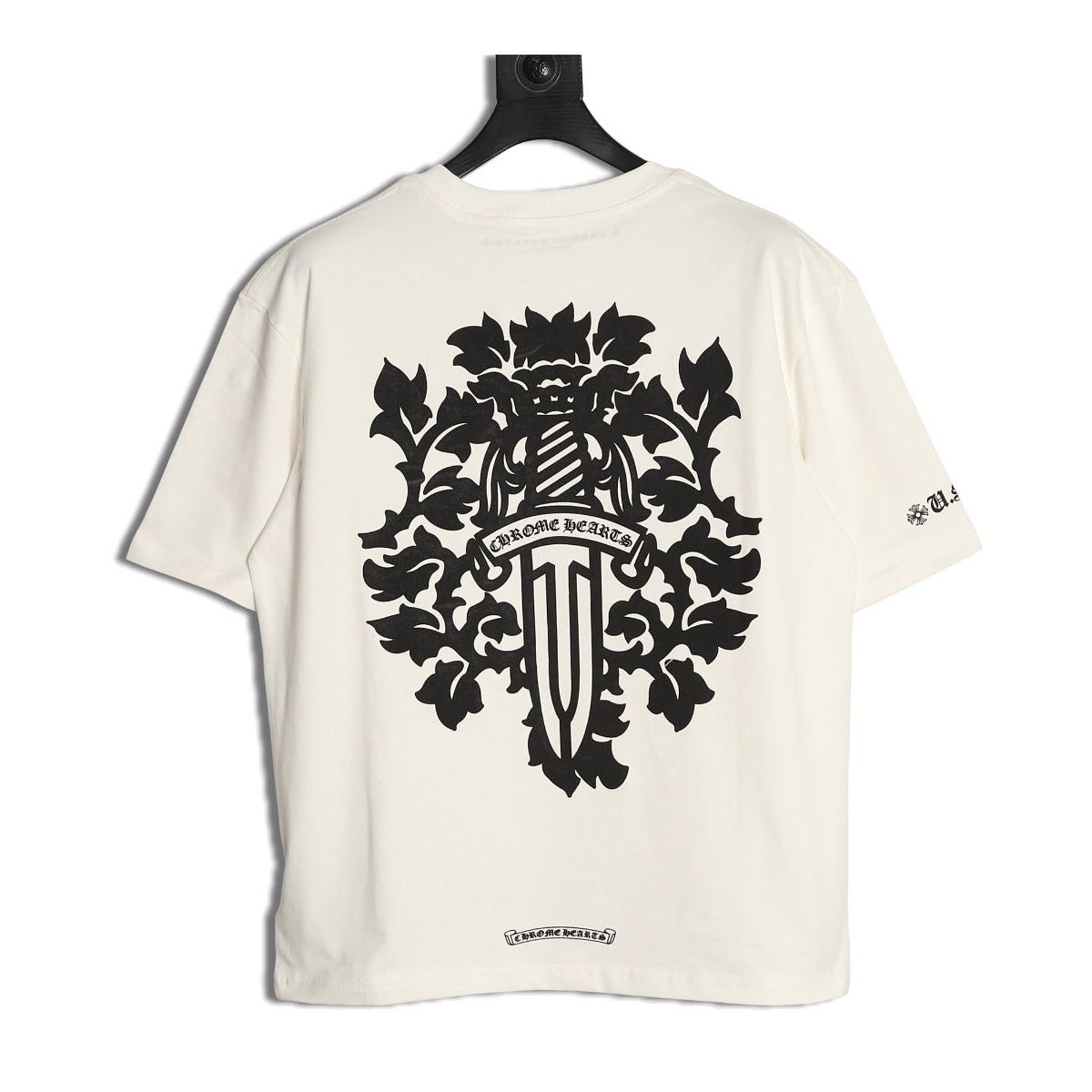Chrome Hearts cream ornate dagger pocket T-shirt back