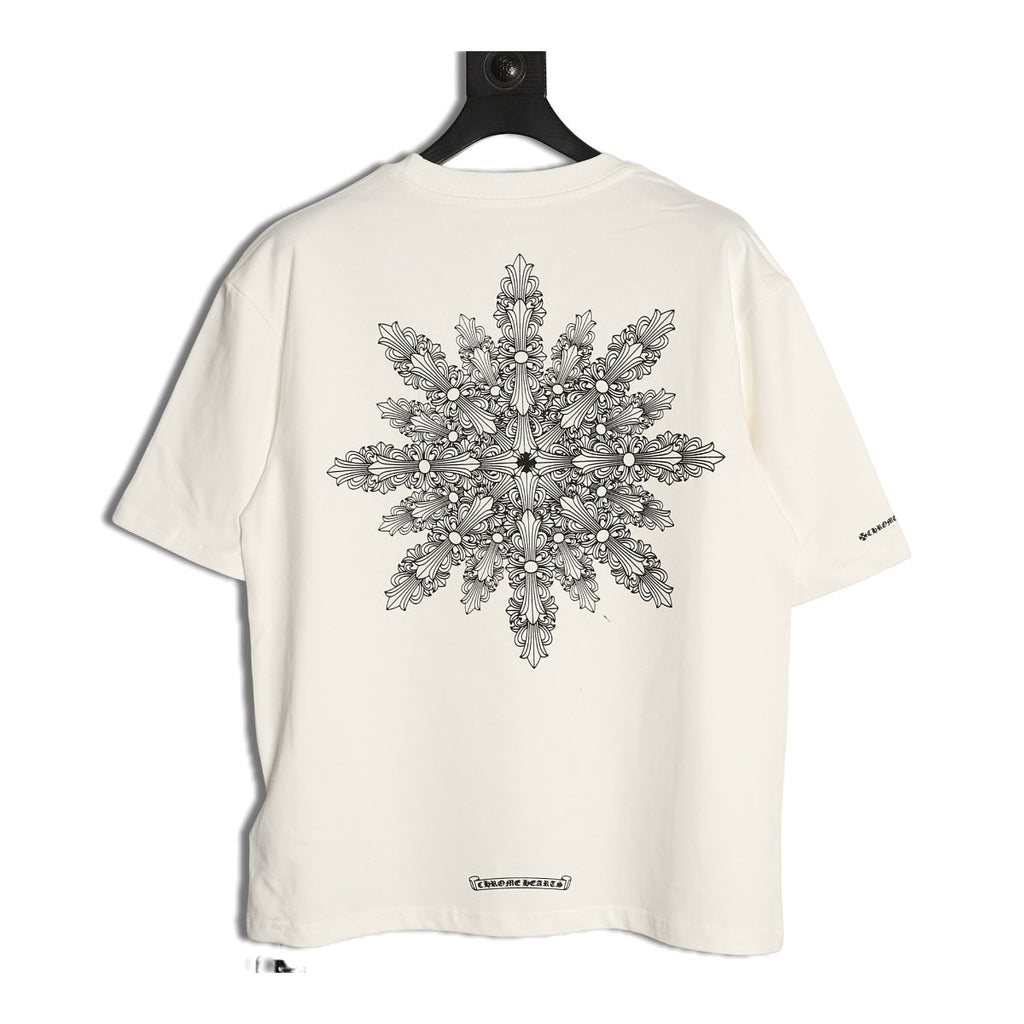 Chrome Hearts cream kaleidoscope Cross pocket T-shirt back