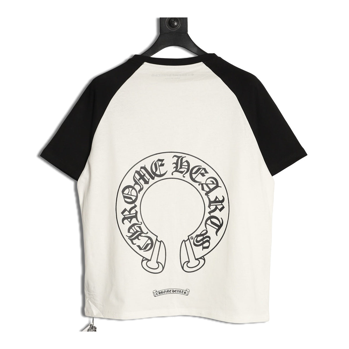 Chrome Hearts white and black Horseshoe raglan T-shirt back
