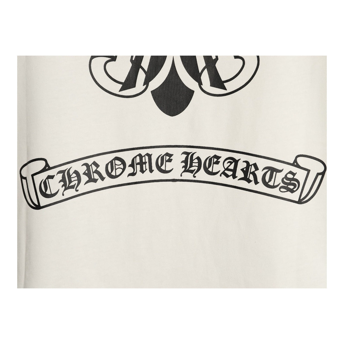 Chrome Hearts cream graphic print detail