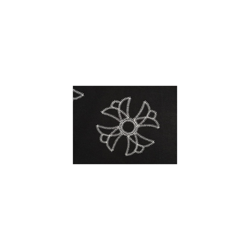 Chrome Hearts stitched chest cross embroidery detail on black