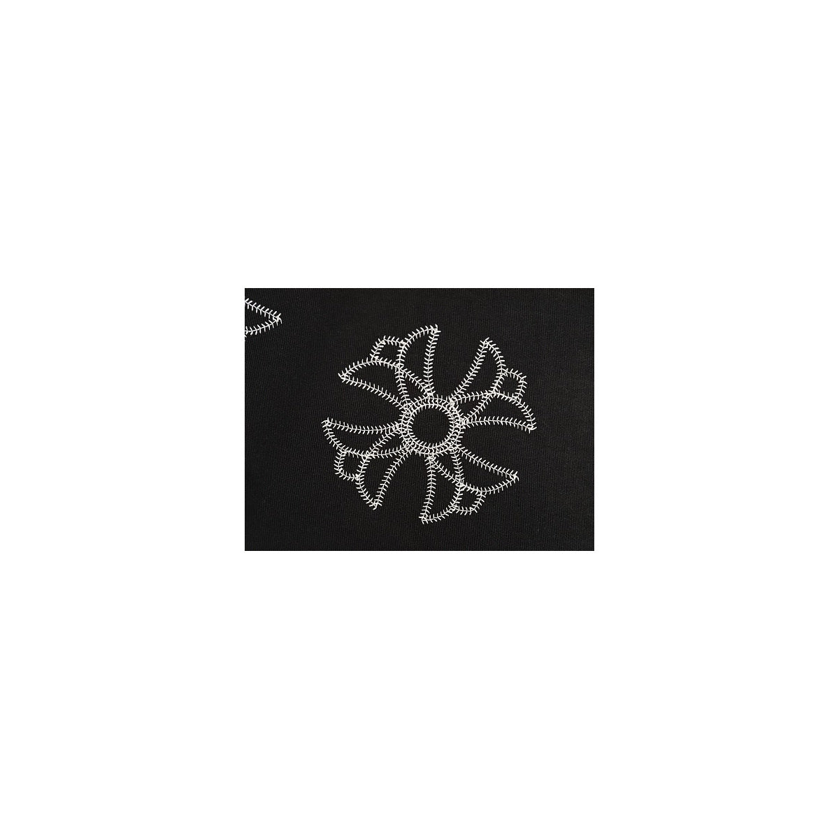 Chrome Hearts stitched chest cross embroidery detail on black
