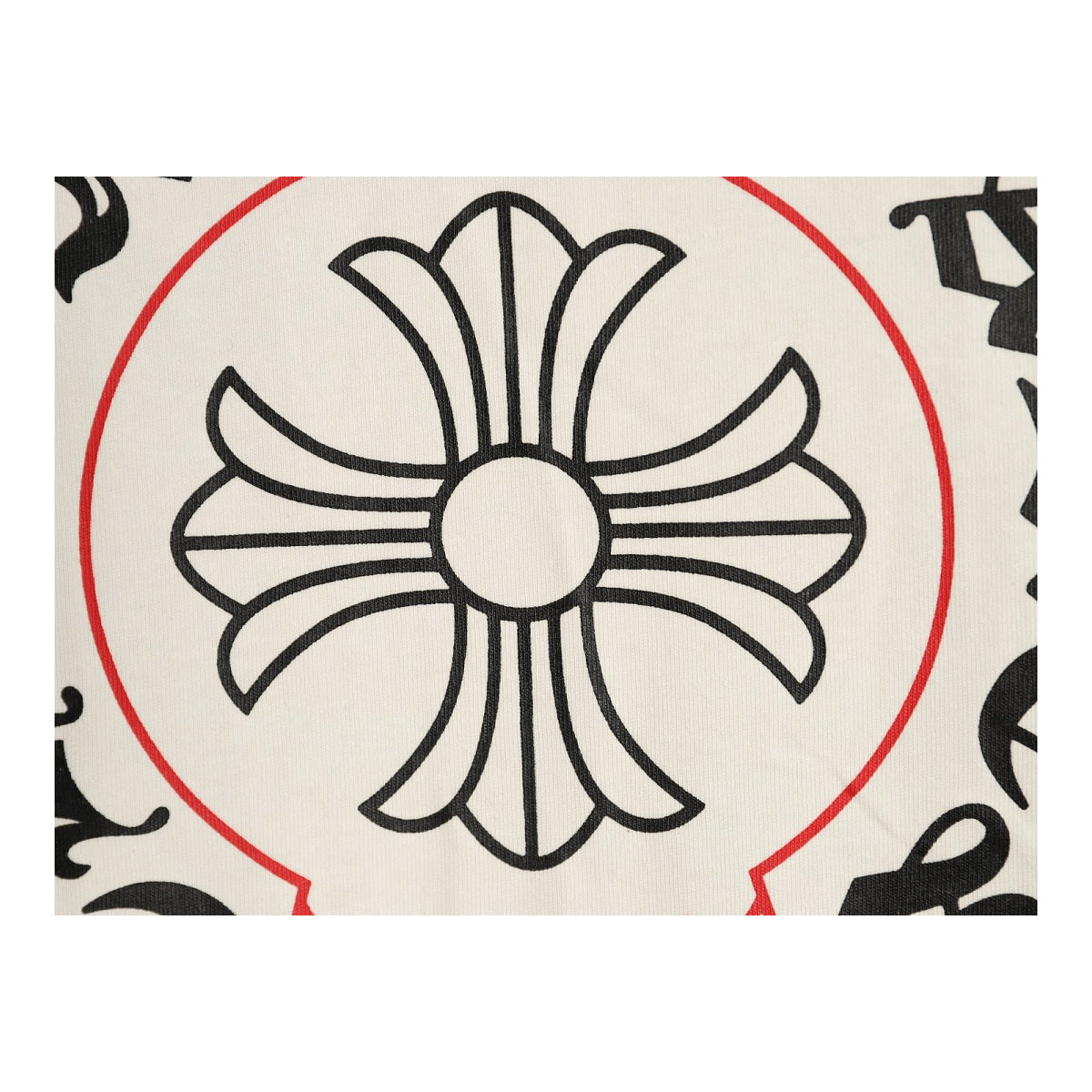 Chrome Hearts multicolor cross print detail