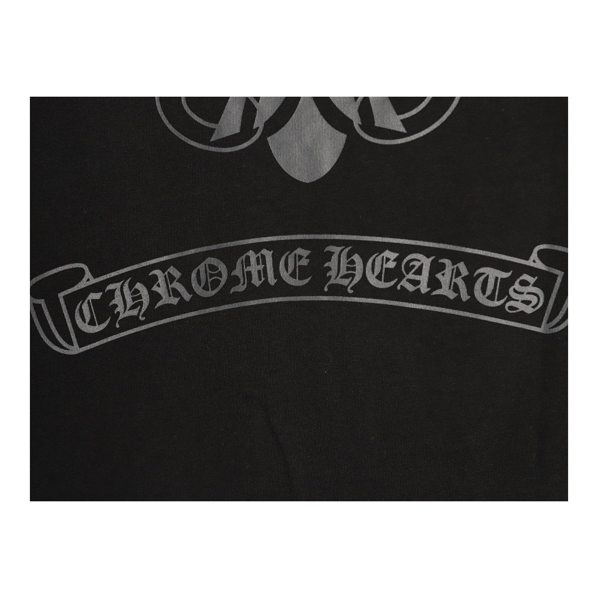 Chrome Hearts black back print detail