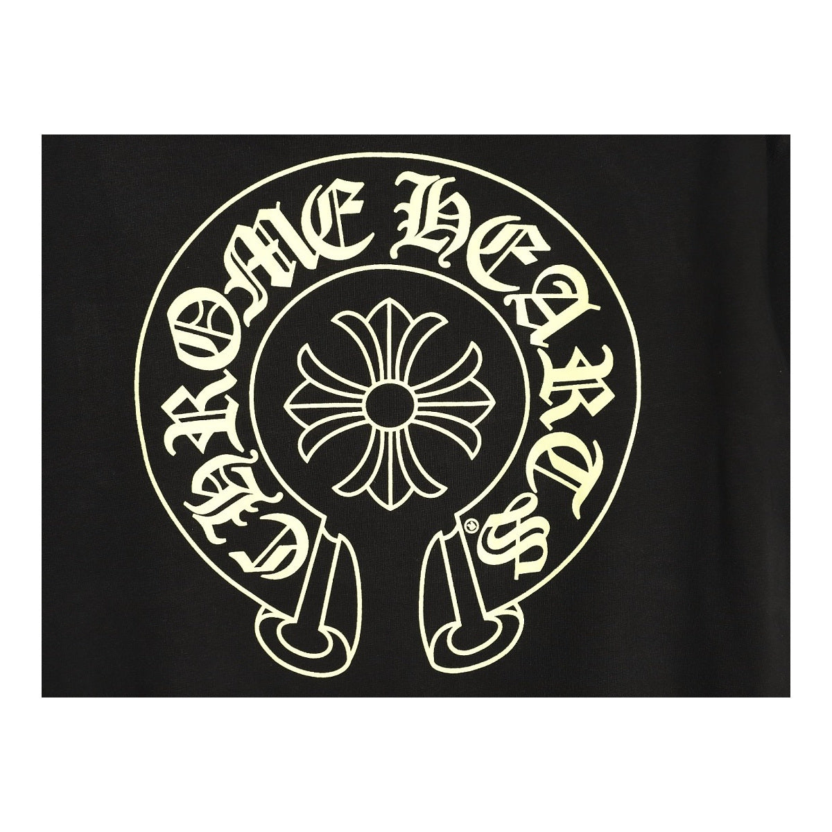 Chrome Hearts golden Horseshoe back graphic detail