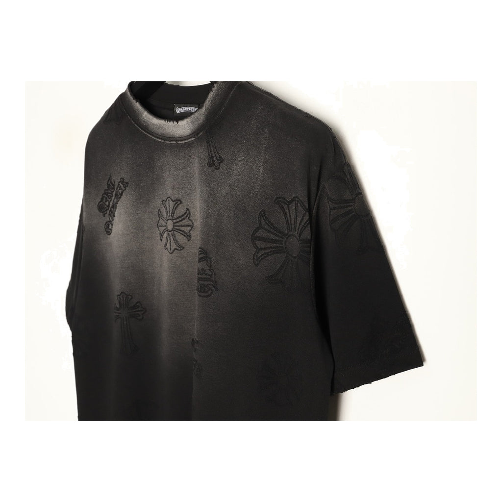 Chrome Hearts allover cross laser-burn detail on black