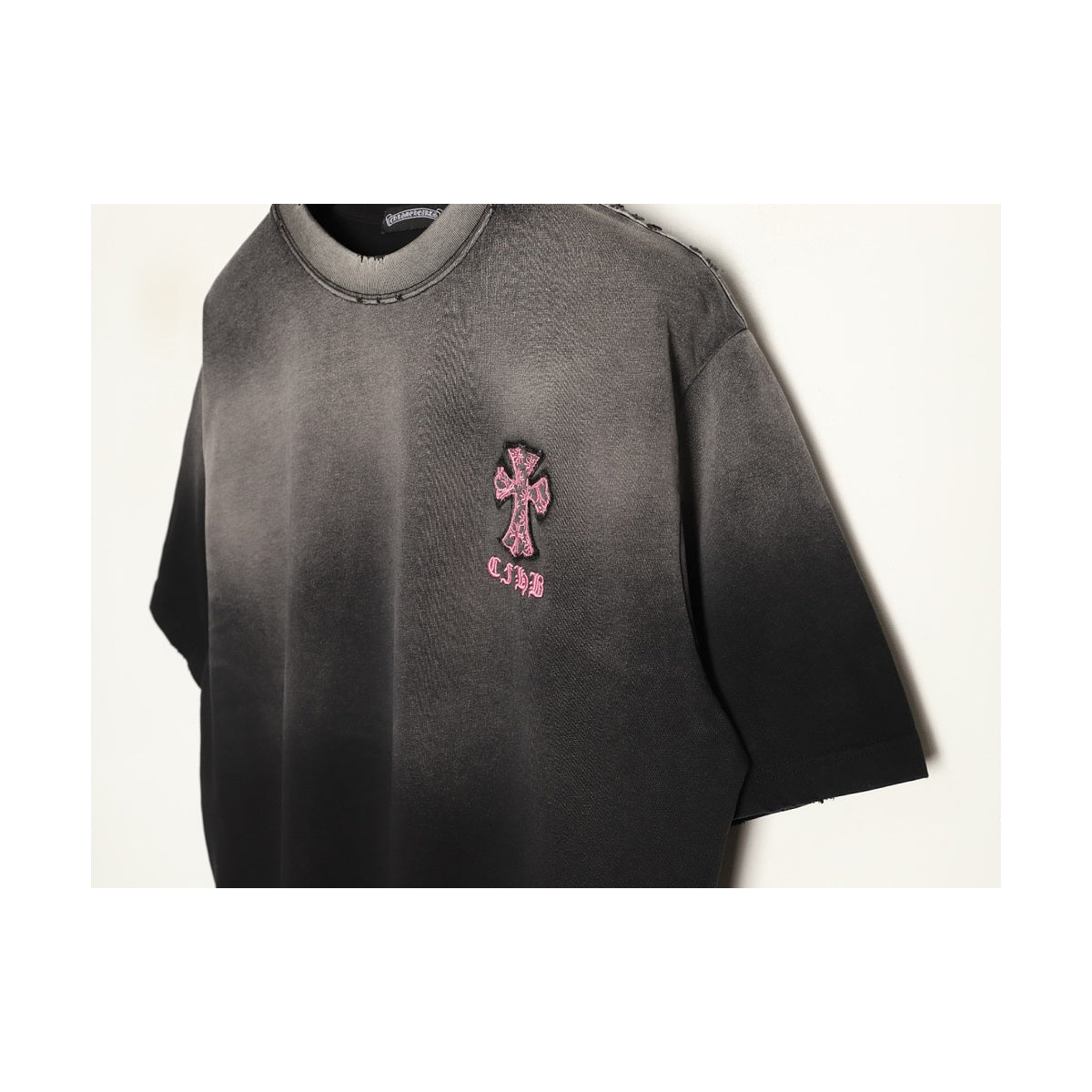 Chrome Hearts washed finish and chest applique detail