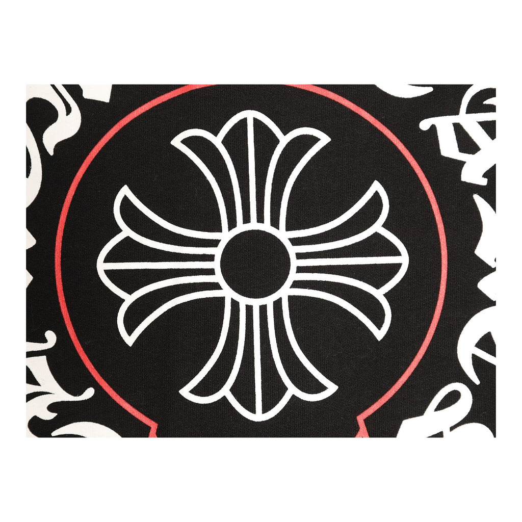 Chrome Hearts multicolor cross print detail on black
