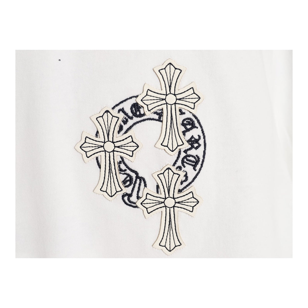 Chrome Hearts three-cross chest embroidery detail