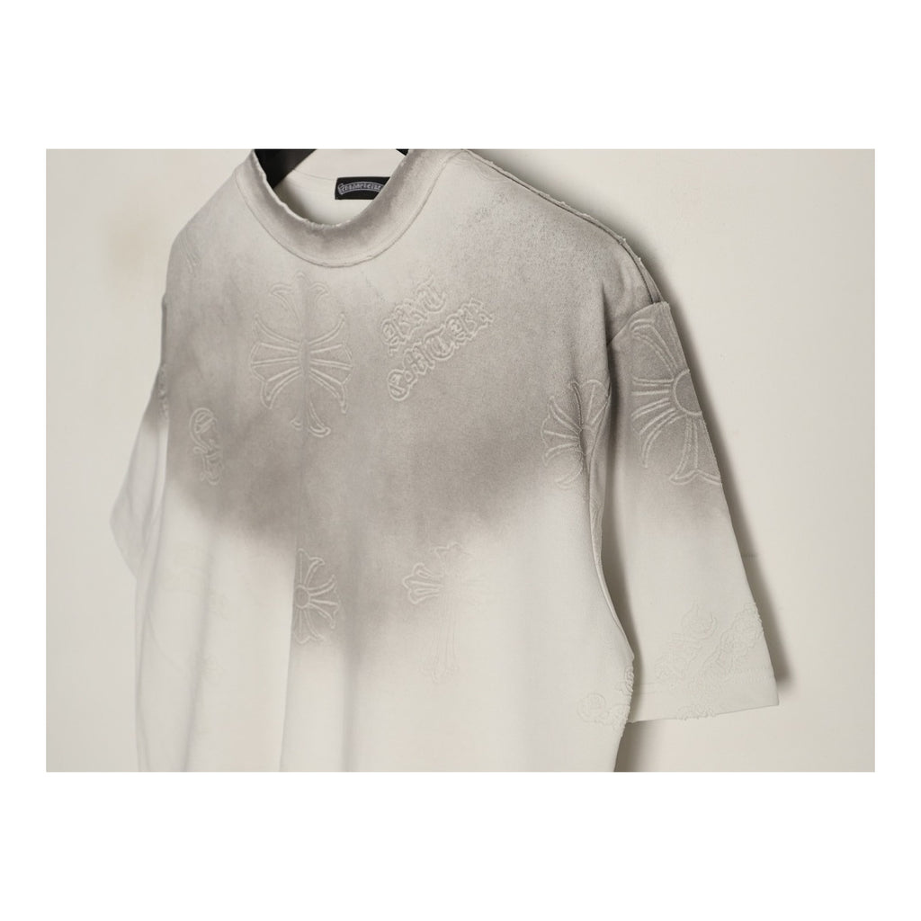 Chrome Hearts allover cross laser-burn detail on white gray