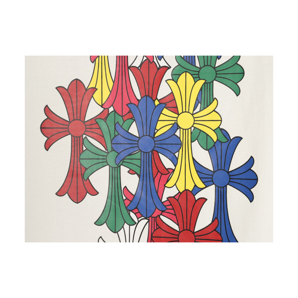 Chrome Hearts multicolor floral cross print detail