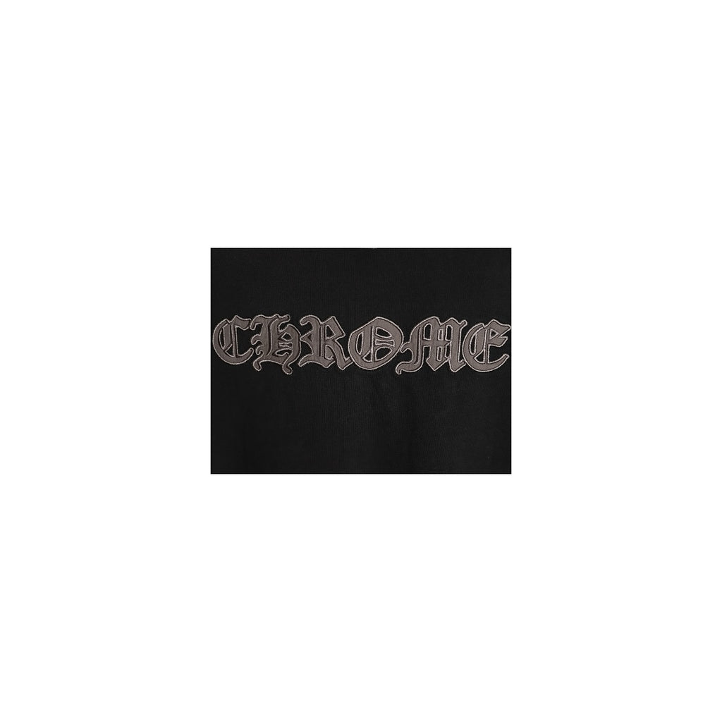 Chrome Hearts charcoal Gothic chest lettering applique detail