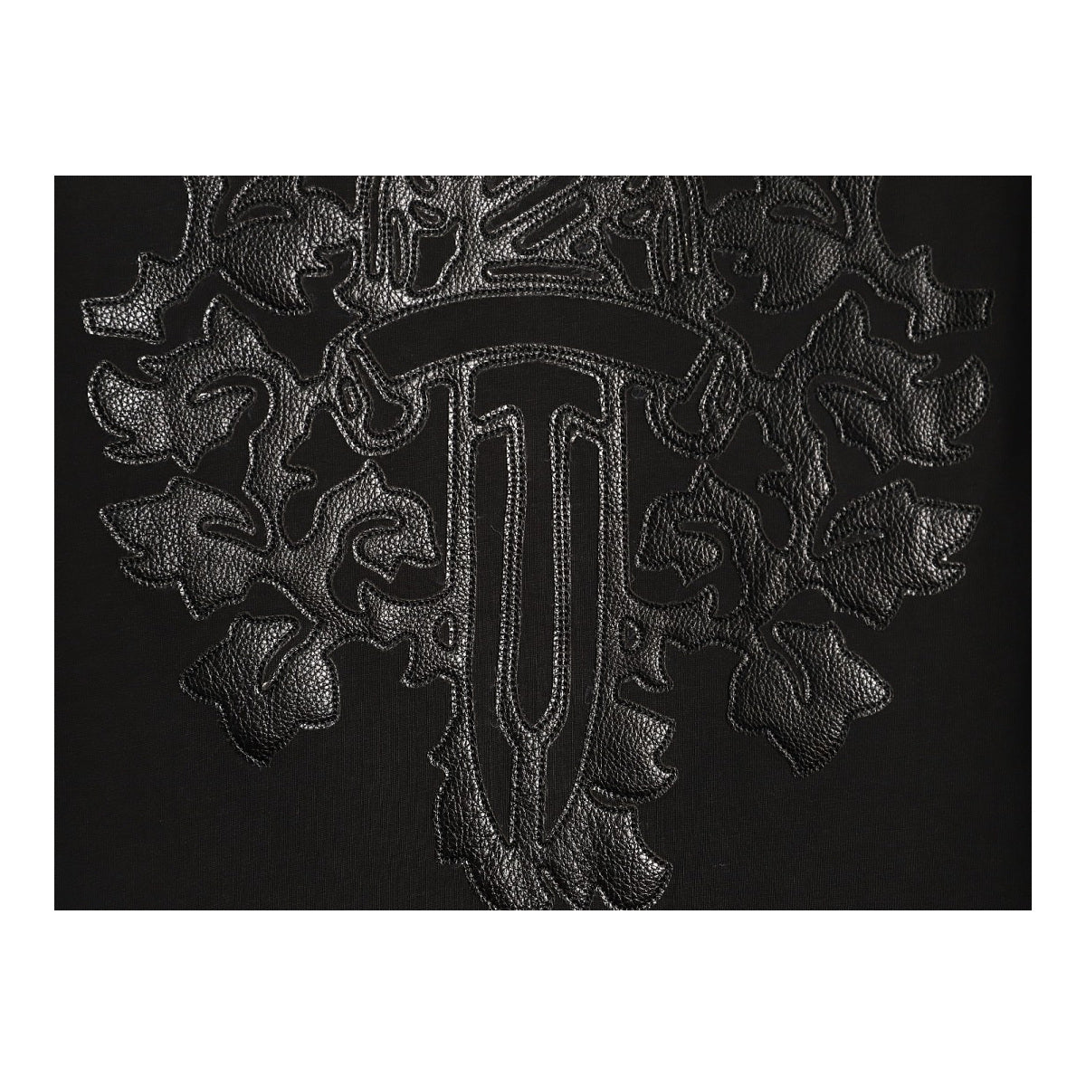 Chrome Hearts tonal ornate leather back applique detail