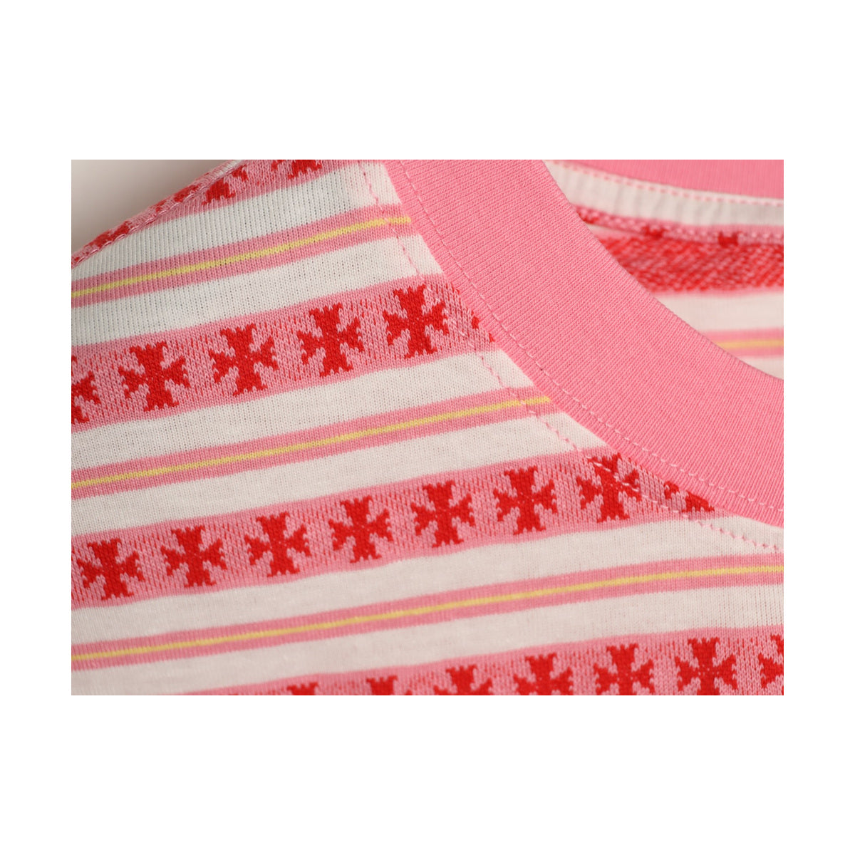 Chrome Hearts pink ribbed collar and jacquard knit texture detail