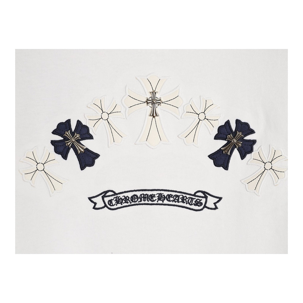 Chrome Hearts cross arc back embroidery detail
