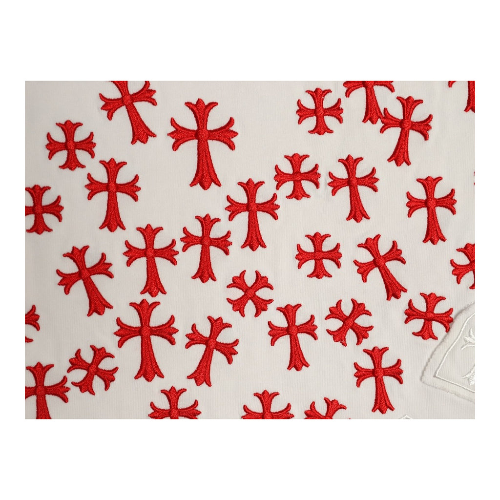 Chrome Hearts red cross back applique detail