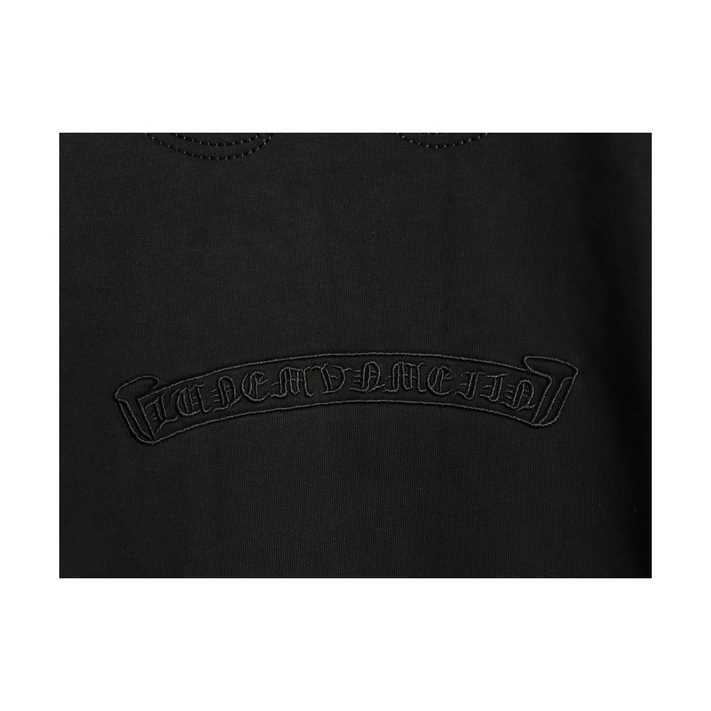 Chrome Hearts washed black tonal cross embroidery detail