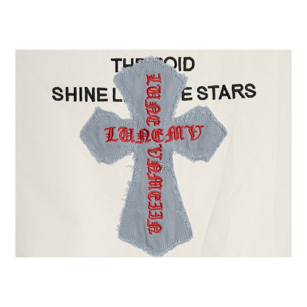 Chrome Hearts oversized denim Cross back applique detail