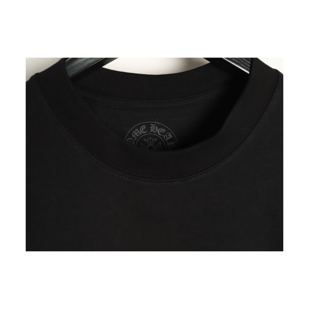 Chrome Hearts black ribbed collar and fabric detail