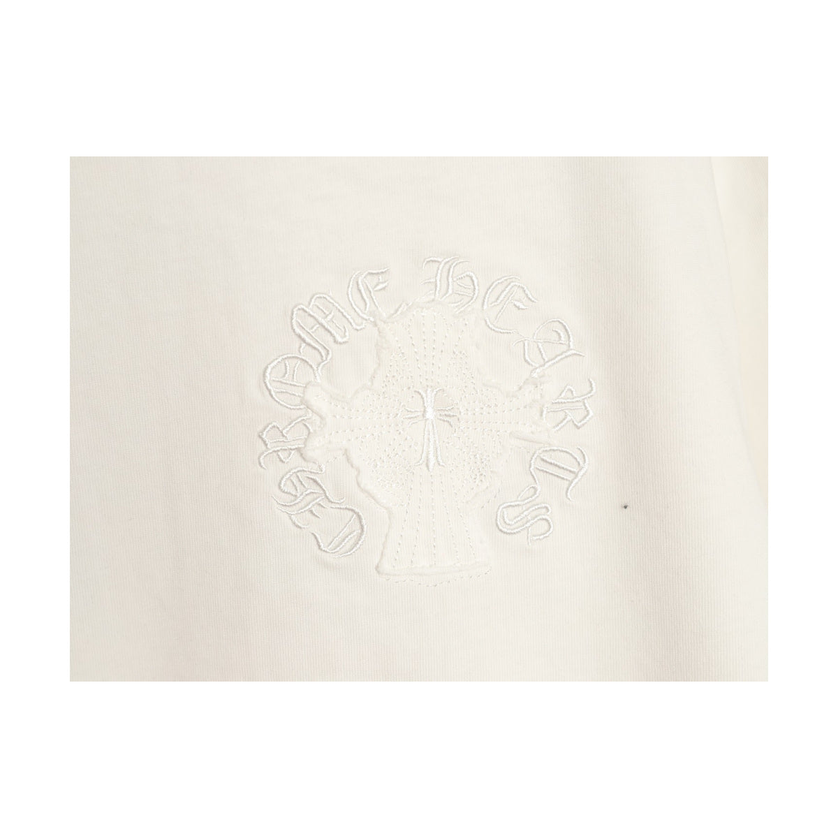 Chrome Hearts white tonal embroidered cross detail