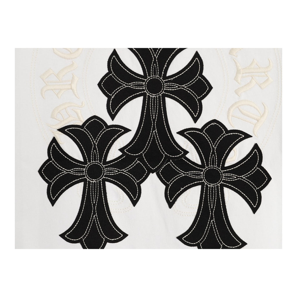 Chrome Hearts triple cross back embroidery detail