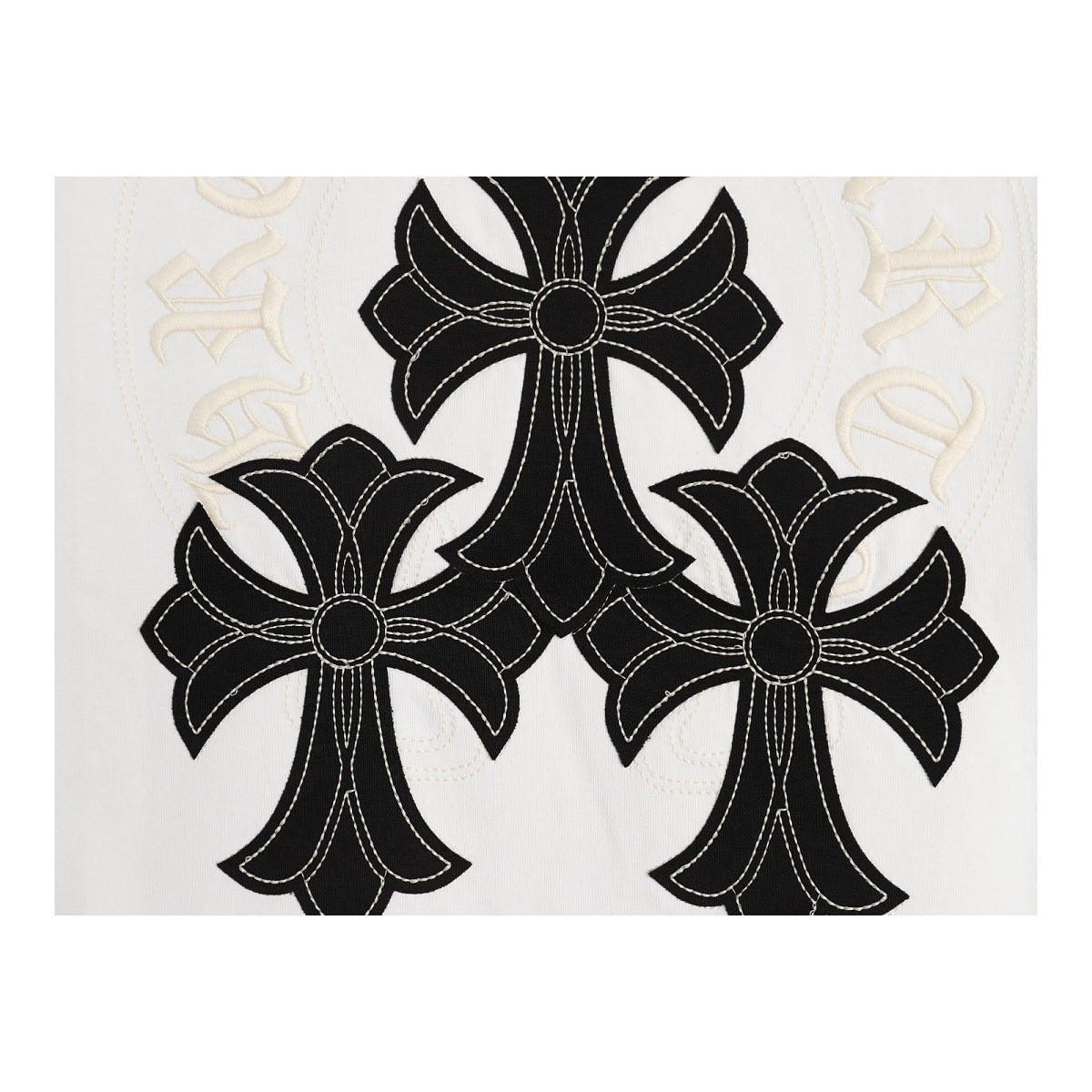 Chrome Hearts triple cross back embroidery detail