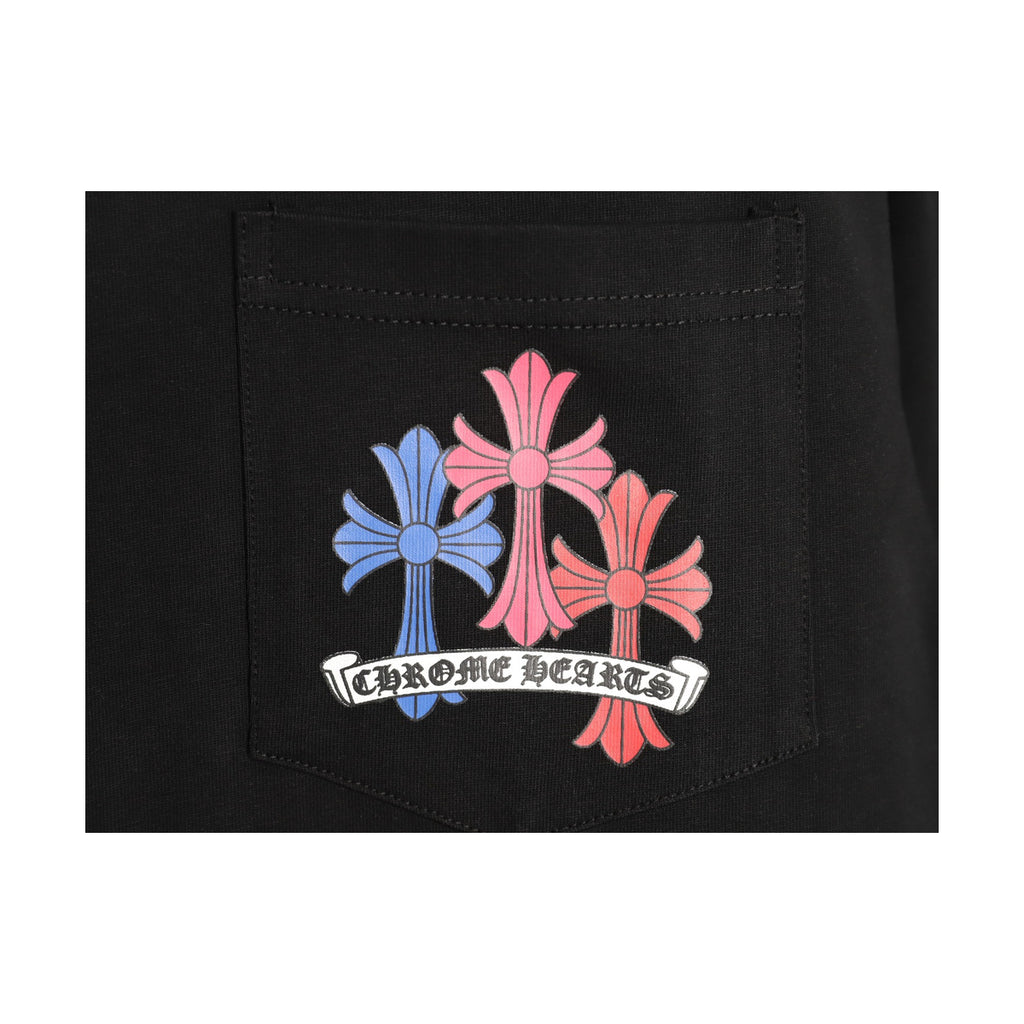 Chrome Hearts black chest pocket graphic detail
