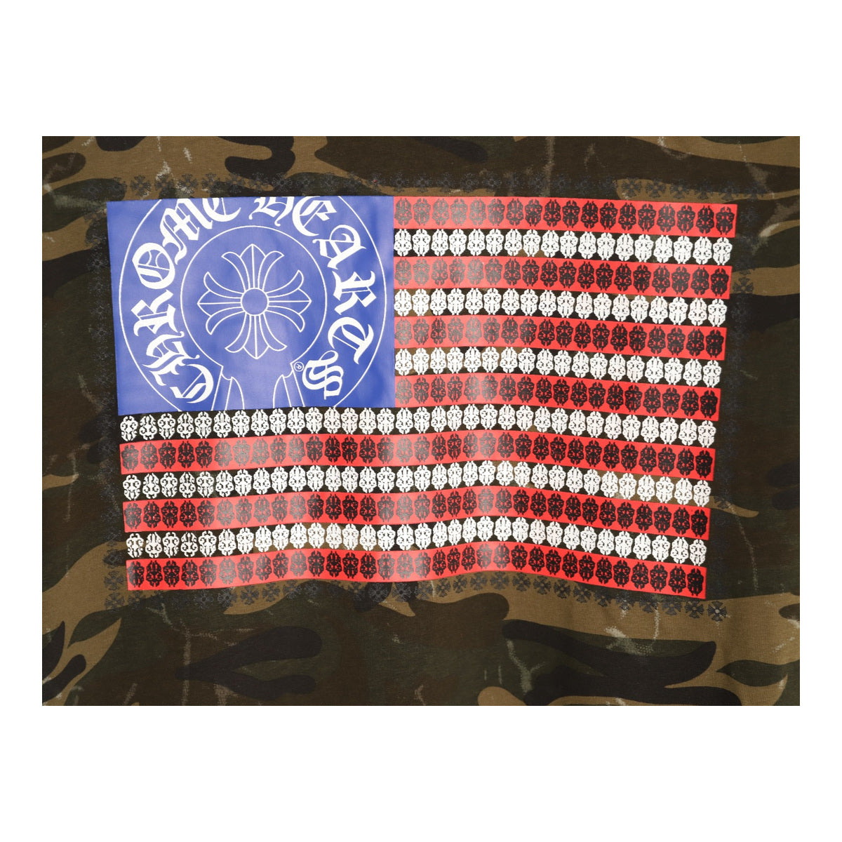 Chrome Hearts flag back graphic detail