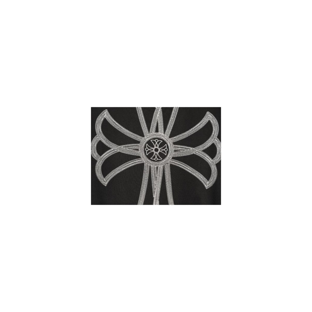 Chrome Hearts oversized back cross embroidery detail on black