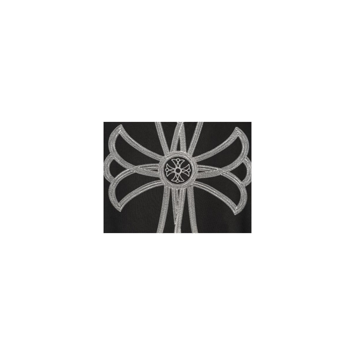 Chrome Hearts oversized back cross embroidery detail on black