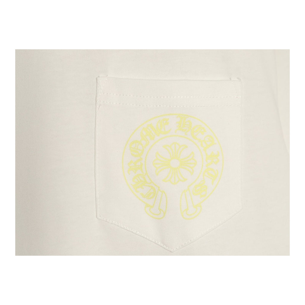 Chrome Hearts neon yellow pocket graphic detail