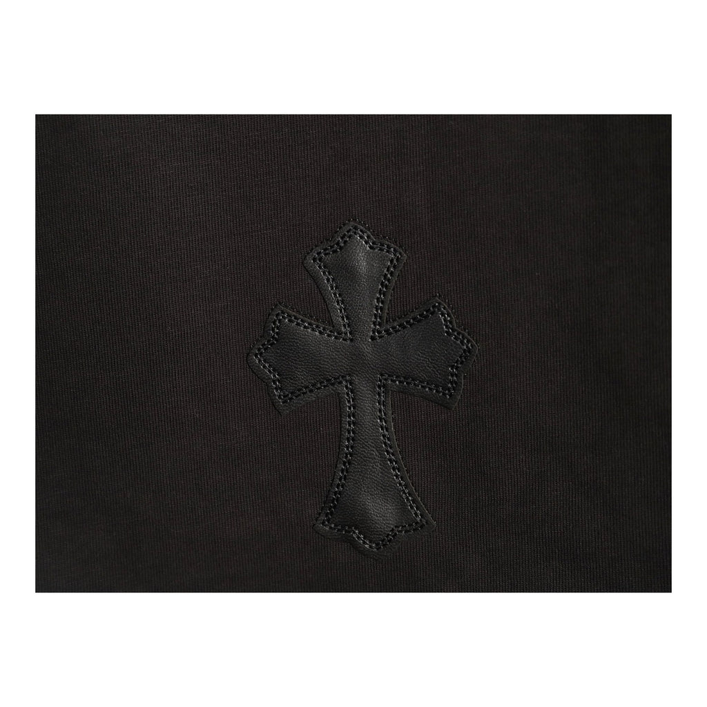 Chrome Hearts tonal leather back cross applique detail