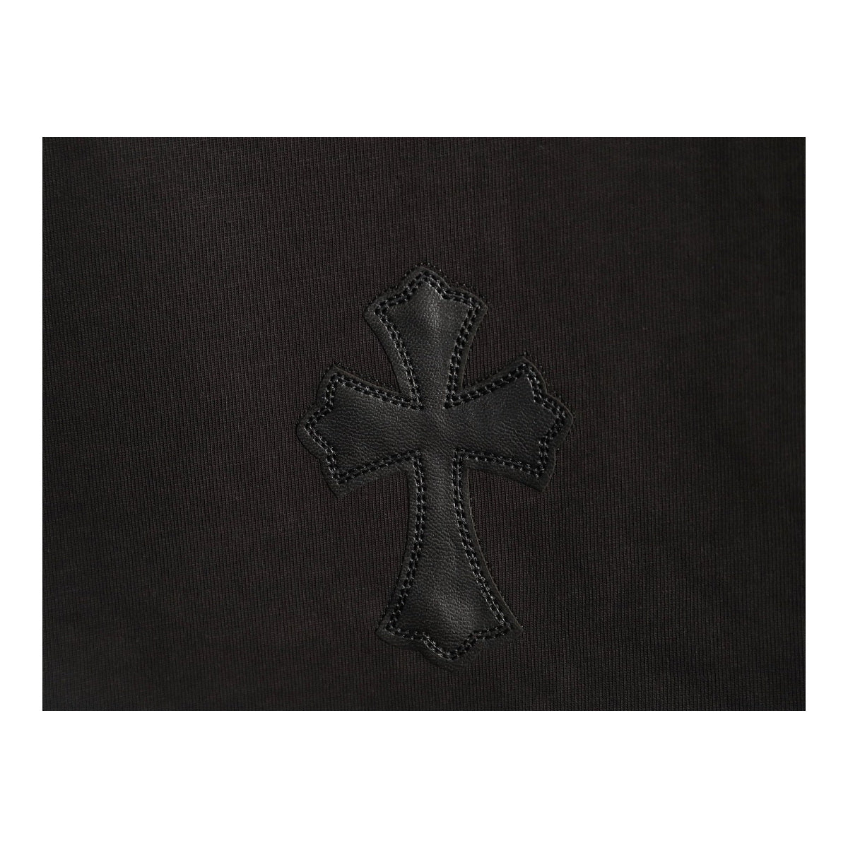 Chrome Hearts tonal leather back cross applique detail