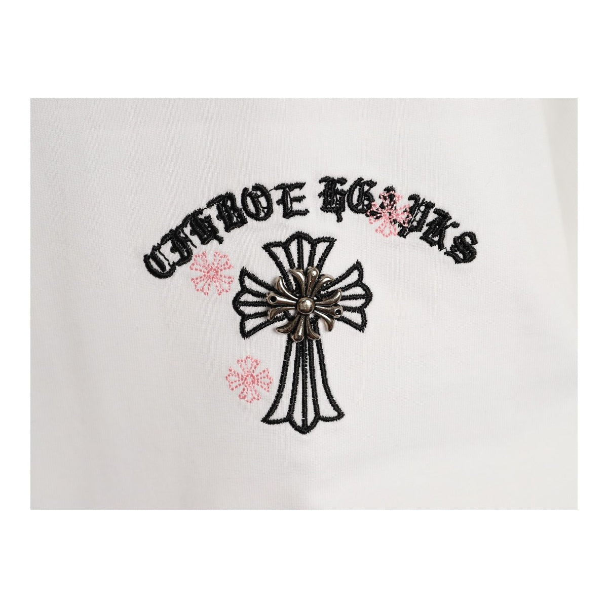 Chrome Hearts chest cross embroidery detail
