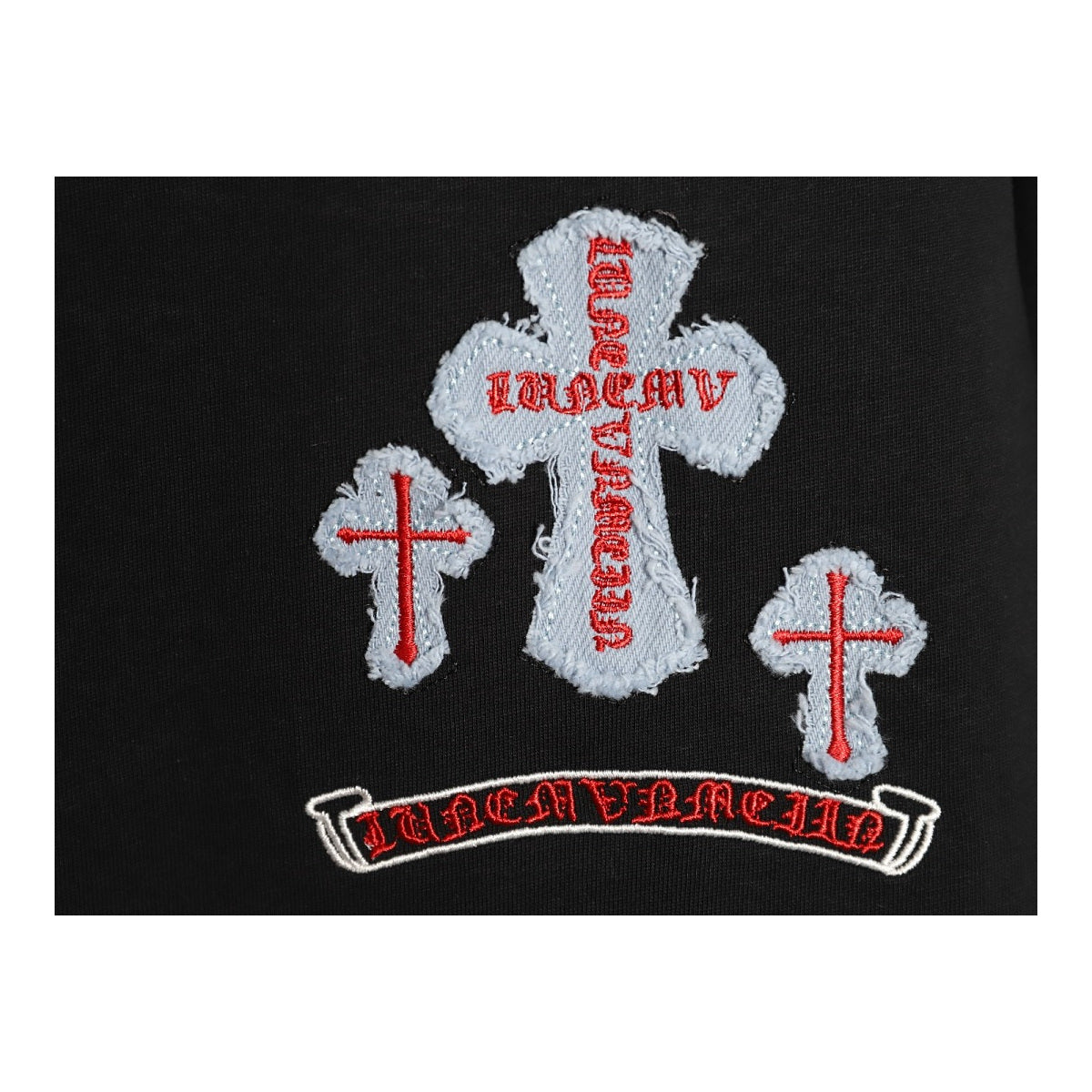 Chrome Hearts oversized denim Cross back applique detail