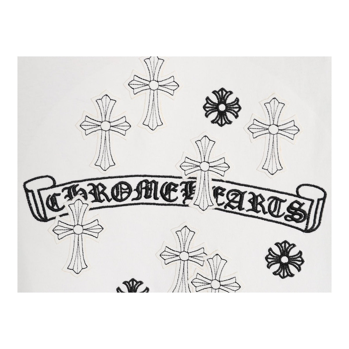 Chrome Hearts back logo and cross embroidery detail