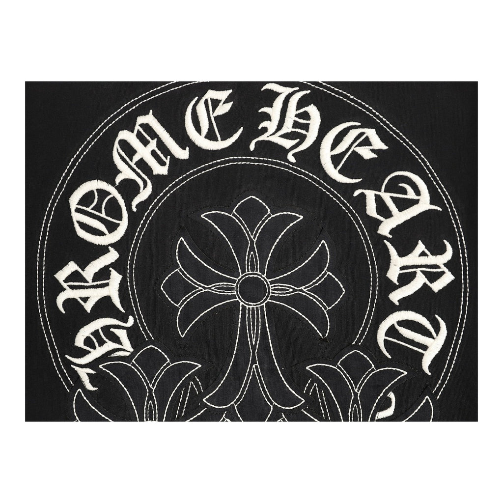 Chrome Hearts horseshoe triple cross back embroidery detail