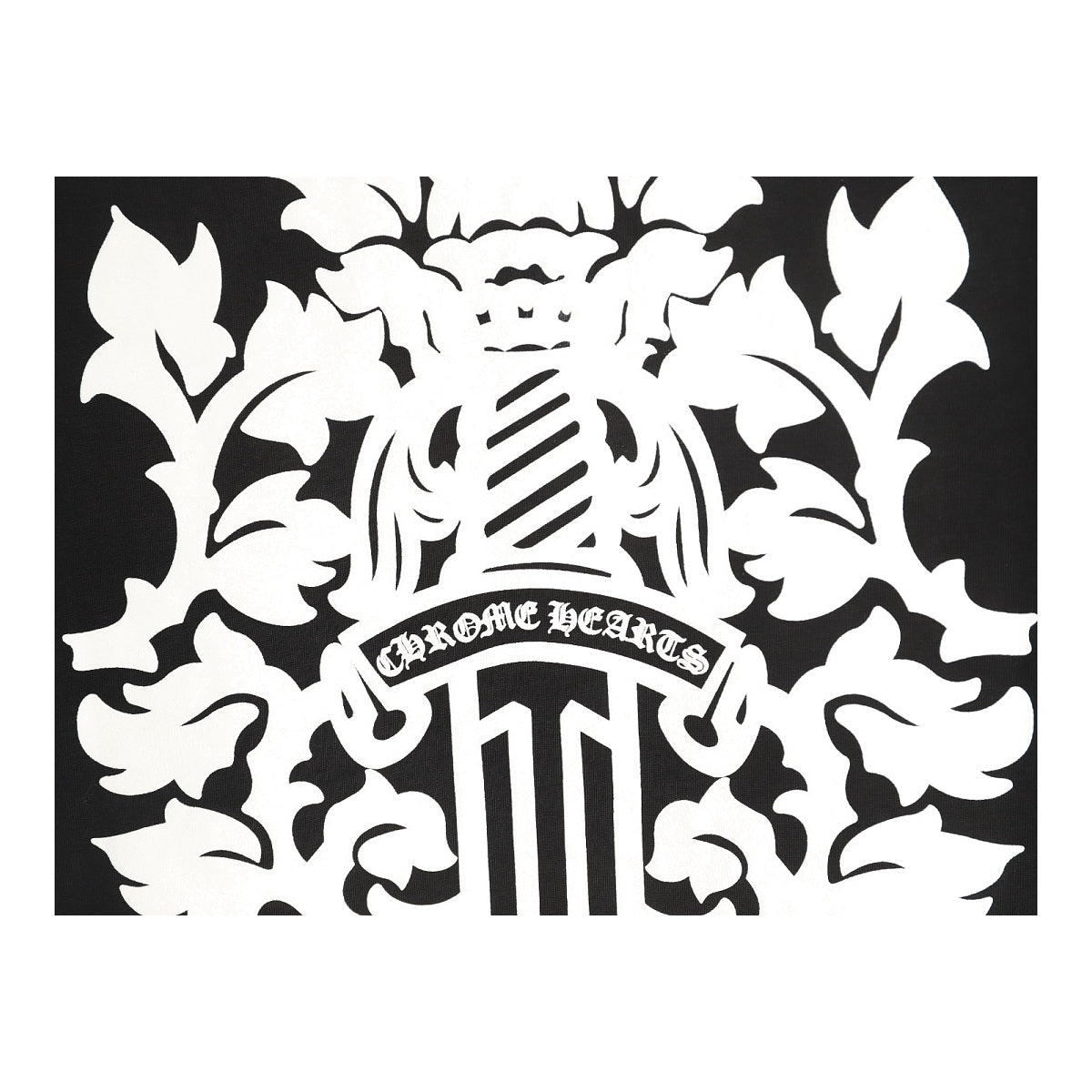 Chrome Hearts oversized floral dagger back graphic detail