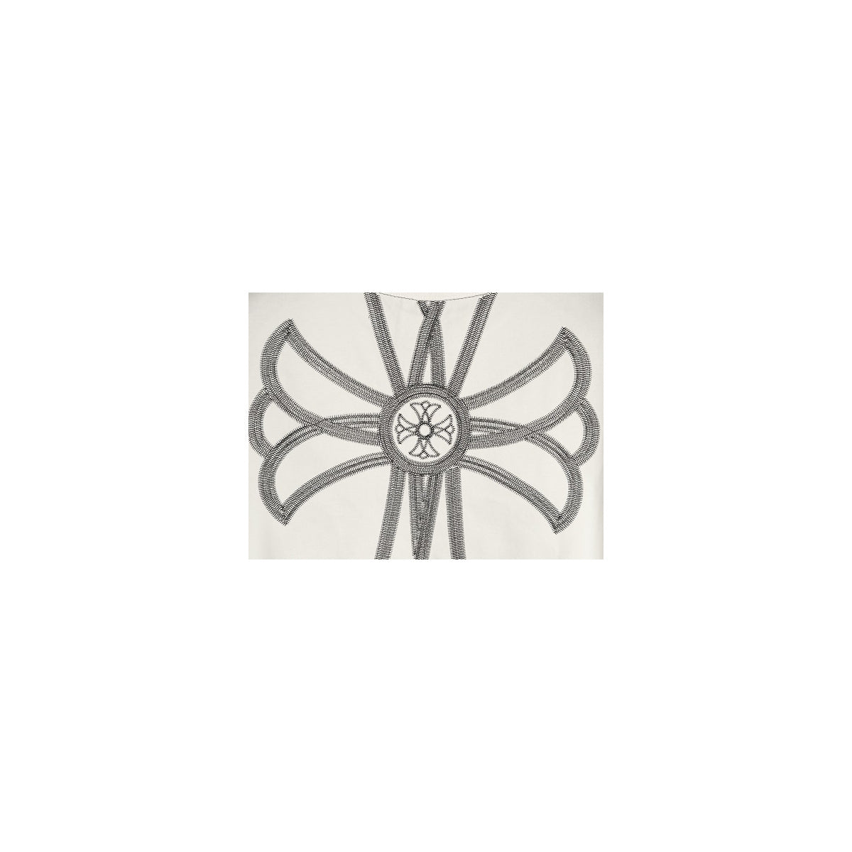 Chrome Hearts oversized back cross embroidery detail on cream